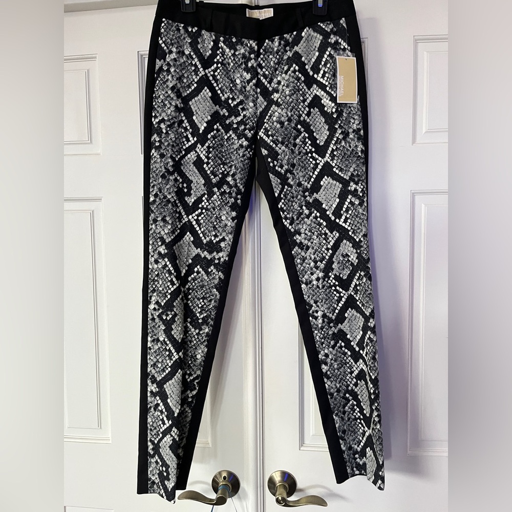Michael Kors Black and Gray Snake Print Pants